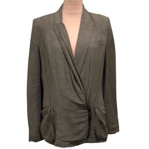 L.A.M.B. Olive Green Draped Blazer